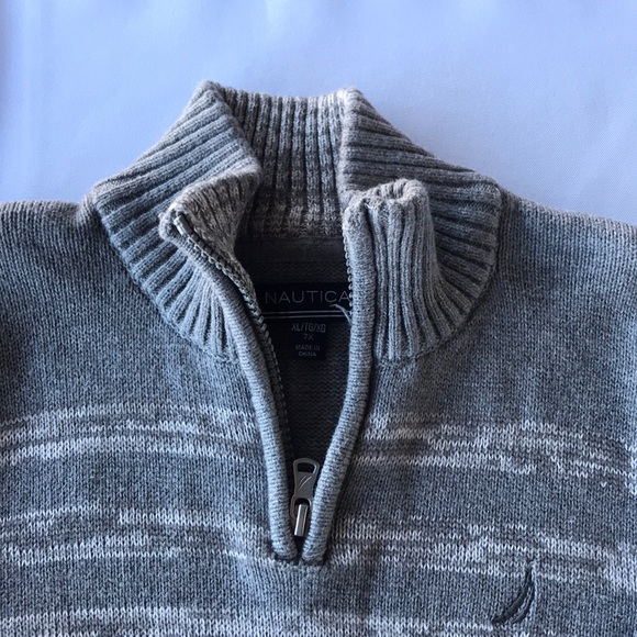 Kids Nautica 1/4 Zip Pullover Sweater Grey - Picture 7 of 9